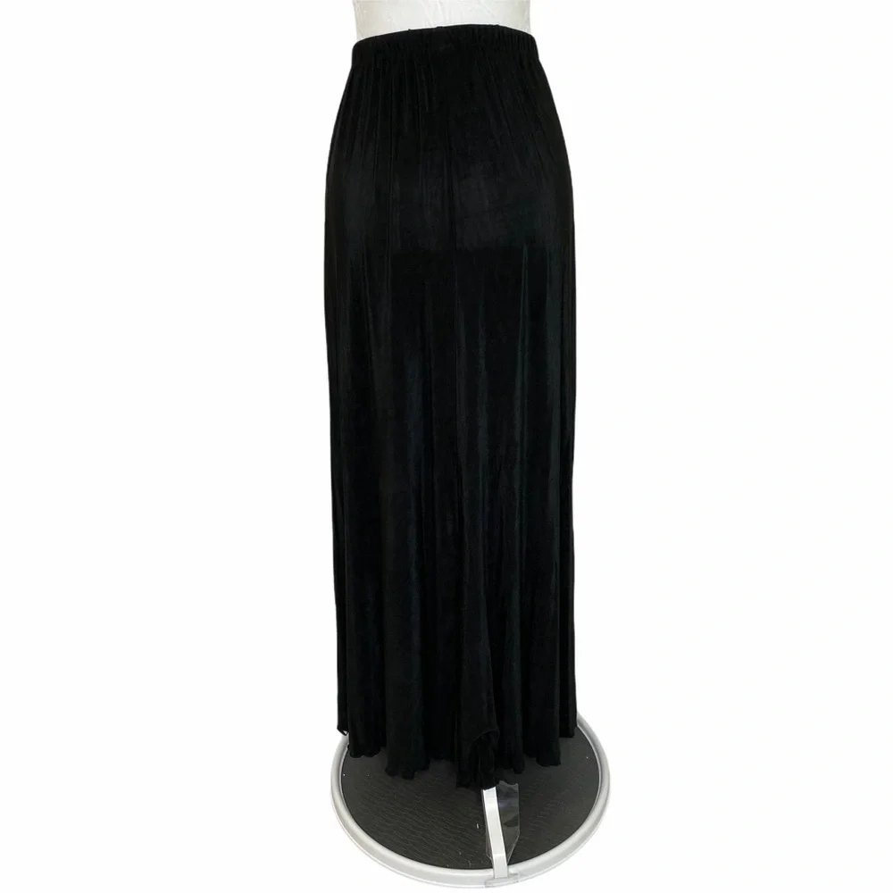BLUE FISH Black Boho Lagenlook Art to Wear Maxi Skirt